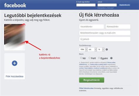Bejelentkezés a Facebook.